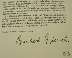 Buch - Bernhard Grzimek - Grzimek unter Afrikas Tieren - 1969 - handsigniert Bild 5