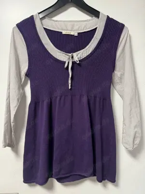 Damenoberteil Bluse mit Strickanteil Größe S