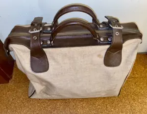 Reisetasche Sporttasche Weekender Gepäck Canvas Leder Damen Herren Vintage Bild 7