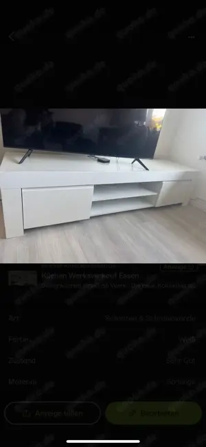 TV Lowboard Hochglanz Weiß von Riese Ambiente 