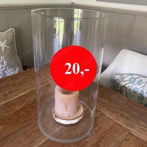 Grosses Windlicht Runde Glasvase H 45,5 x D 25,5 cm (ohne Inhalt) REDUZIERT in Starnberg