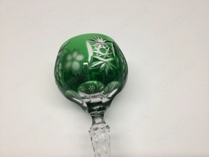 Kristallglas Geschliffen Römer Weinrömer Grün  Bild 4