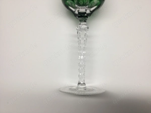 Kristallglas Geschliffen Römer Weinrömer Grün  Bild 3