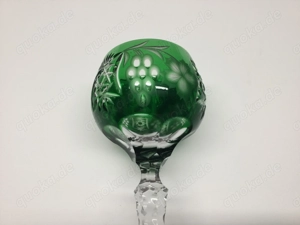 Kristallglas Geschliffen Römer Weinrömer Grün  Bild 8