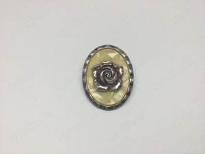 Damen Schmuck Brosche Vintage Versilbert mit Blüte