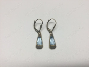 Damen Vintage Ohrringe Art Deco mit blauen Steinen 