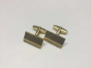Herren Vintage Schmuck Manschettenknöpfe Vergoldet glatt 