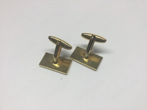 Herren Vintage Schmuck Manschettenknöpfe Vergoldet glatt  Bild 2