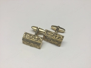Herren Vintage Schmuck Manschettenknöpfe raue Oberfläche Vergoldet 