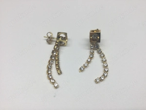 Damen Schmuck Vintage Ohrstecker mit Steinen Vergoldet 