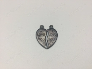 Damen Vintage Anhänger Herz Love You Versilbert 