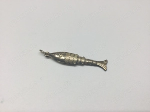 Damen Vintage Schmuck Anhänger Fisch Vergoldet 