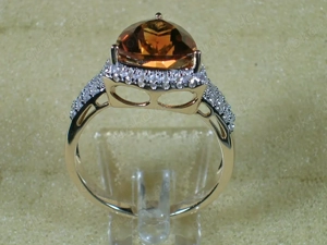 NEU: Ring Gr. 18 19 20 375 Gold Madeira Citrin + Zirkon Bild 2