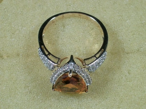NEU: Ring Gr. 18 19 20 375 Gold Madeira Citrin + Zirkon Bild 5