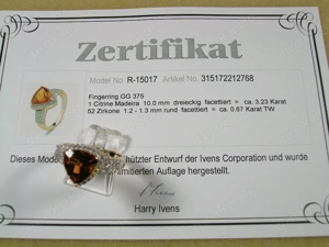 NEU: Ring Gr. 18 19 20 375 Gold Madeira Citrin + Zirkon Bild 9