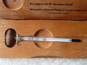 Wein Thermometer Weinthermometer Sommelier Kit Edelholzbox Frankreich Bild 2