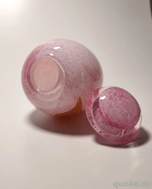 Glasgefäß mit Deckel und Gold Akzent | Nachlass | Vase | Glasdose Bild 4