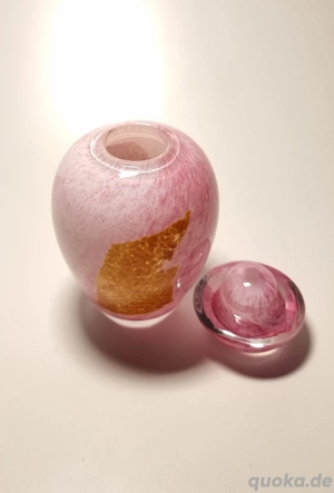 Glasgefäß mit Deckel und Gold Akzent | Nachlass | Vase | Glasdose Bild 7