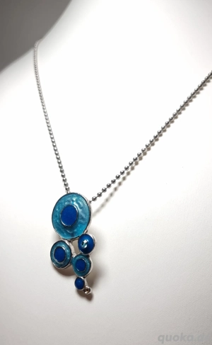 Kette & Anhänger | Emaille | Halsschmuck | Alter Schmuck Bild 2