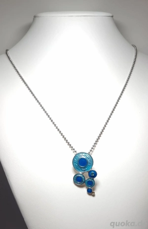 Kette & Anhänger | Emaille | Halsschmuck | Alter Schmuck Bild 3
