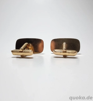 Manschettenknöpfe | vergoldet | Nachlass | Schmuck  | Kroko Leder Bild 9