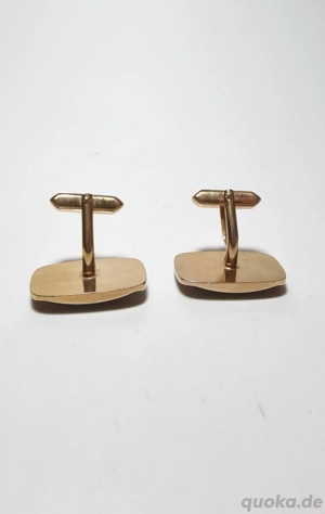 Manschettenknöpfe | vergoldet | Nachlass | Schmuck  | Kroko Leder Bild 7