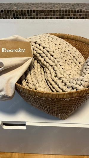 Gesund schlafen mit Gewichtsdecke ORIGINAL BEARABAY aus 100% Bio Baumwolle handgestrickt neu!! 