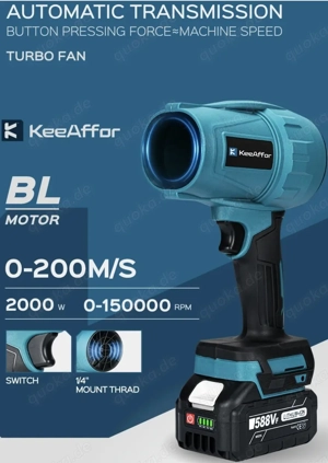 Bürstenloser kabelloses Turbo Luftgebläse