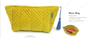 Hochwertige Kosmetiktasche   Hygienebeutel Gelb samt   Neu & soft