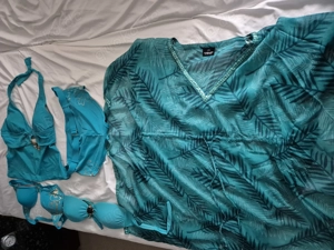 Bikini,Tunika, insgesamt 5 Teile Strand, Schwimmbad sets und 1 schwarze Tunika