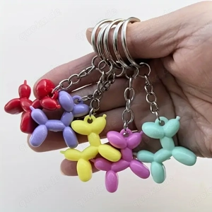 Ballon Hund, bunte Farben, Schlüsselring, Anhänger, Geschenk, Mitbringsel Bild 2