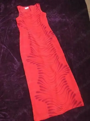 NEU Animal  Seiden- Chiffon Georgette Maxi Etui Kleid NIENHAUS & LOTZ Gr. 34- 36  XS- S rot Töne