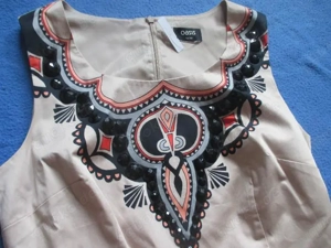 NEU mit Etikett Extravagant Swarovski Strass Kristalle Steine Inka Etui Kleid oasis 36 S crem  beige