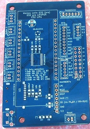 ESPuino -miniD32pro rev2.3_jst - Platine ohne Bauteile - NEU