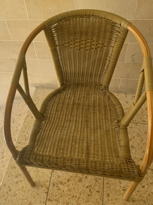 Gartenstuhl, Outdoorstuhl, Rattan braun, Terrassenstuhl,