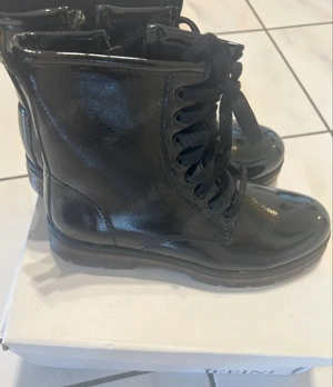 Damen Boots schwarz glänzend
