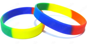 2er Set: Armband   Armbänder aus Silikon - Regenbogen - Neu Bild 2