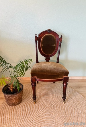 Stuhl, antik, Louis Philippe, Keramik Rollen, Bequemer Sitzfläche, zeitlos schön, Patina