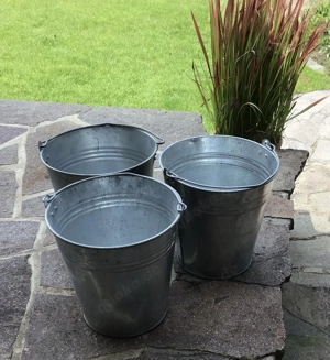 3 Metalleimer verzinkt, 10 ltr.