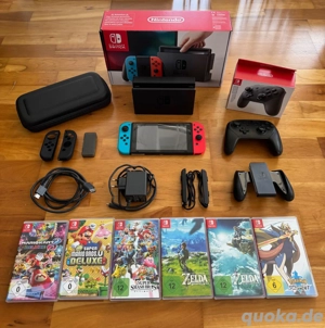 Nintendo Switch Bundle   Top Zustand   mit Pro Controller, Spiele & Zubehörpaket