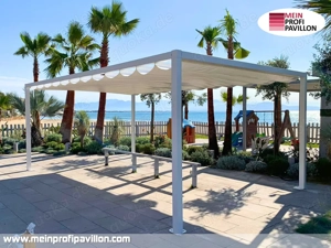 Pergola Schiebedach Pavillon 6x4 Terrassenüberdachung Überdachung Zelt Sonnenschutz Garten Patio Pvc Bild 3