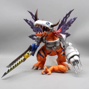 Digimon Adventure Gold Metal Greymon Figur Anime Modell Statue Sammlung Dekoration 27cm