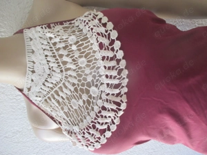 NEU Blumen Blüten Häckel Einsatz Badeanzug Body Einteiler Cupshe 38-40 S-M bordaux wein dunkel rot