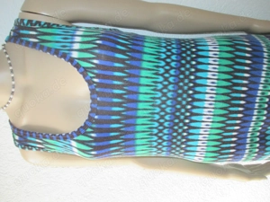 NEU 60er Retro Psychedelisch- Muster Strech Maxi Träger- Kleid Calvin Klein S- M schwarz grün türkis