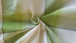 Vintage Baumwoll-Stoff (Webware; hellgrün kariert)