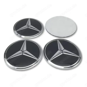 MERCEDES BENZ Radmitte aufkleber nabendeckel embleme 56mm 60mm 65mm 70mm 75mm Schwarz