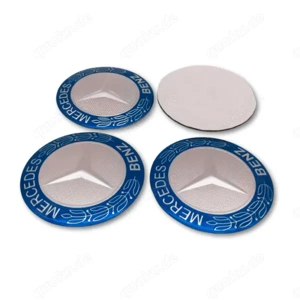 MERCEDES BENZ Radmitte aufkleber nabendeckel embleme 56mm 60mm 65mm 75mm BLAU SILBER LORBEER