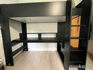 Hochbett Jugendliche mit Tisch und Matratze 220cmx90cm