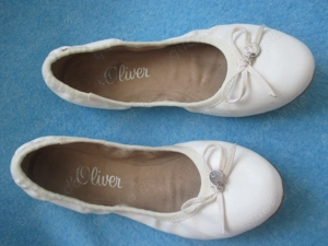 NEU 50er Jahre Rockabilly- Style Leder- Imitat Schleifen Ballerinas Slipper Schuhe S.Oliver Gr.37 4 