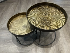 BEISTELLTISCHSET rund Schwarz, Kupferfarben vom XXXLutz NP 260 